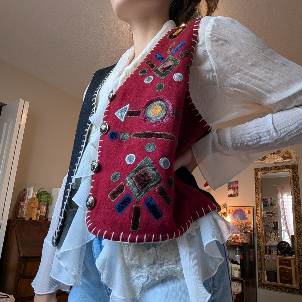 Vintage Contrasting stitch vest